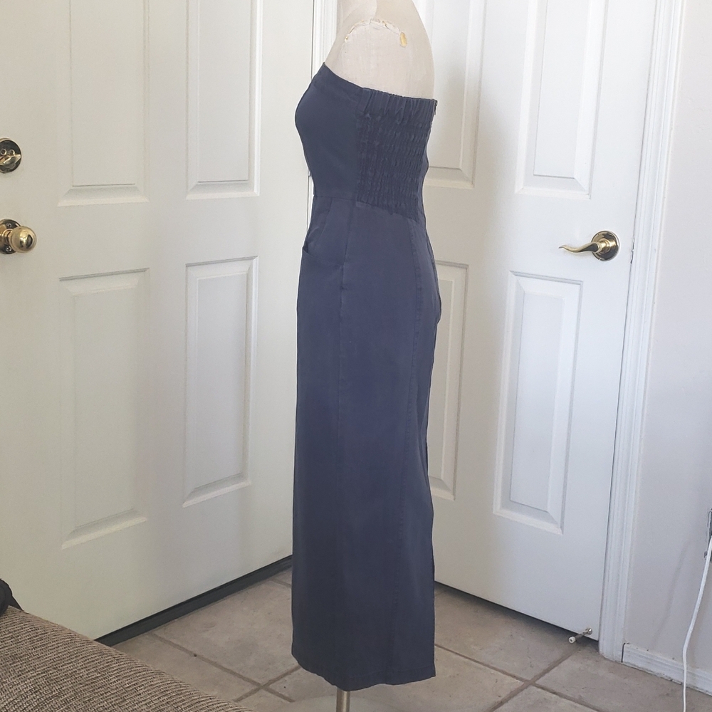 YOUNG FABULOUS & BROKE Taylor Tube Dress Strapless Maxi Dark Blue - Picture 5 of 14